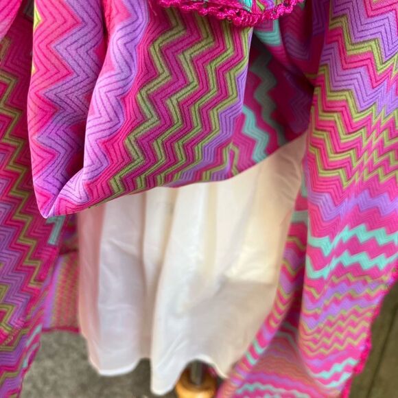 🦋**** Colors Of India Vibrant Zigzag Lace-Up Dress (AA2) - Picture 12 of 14